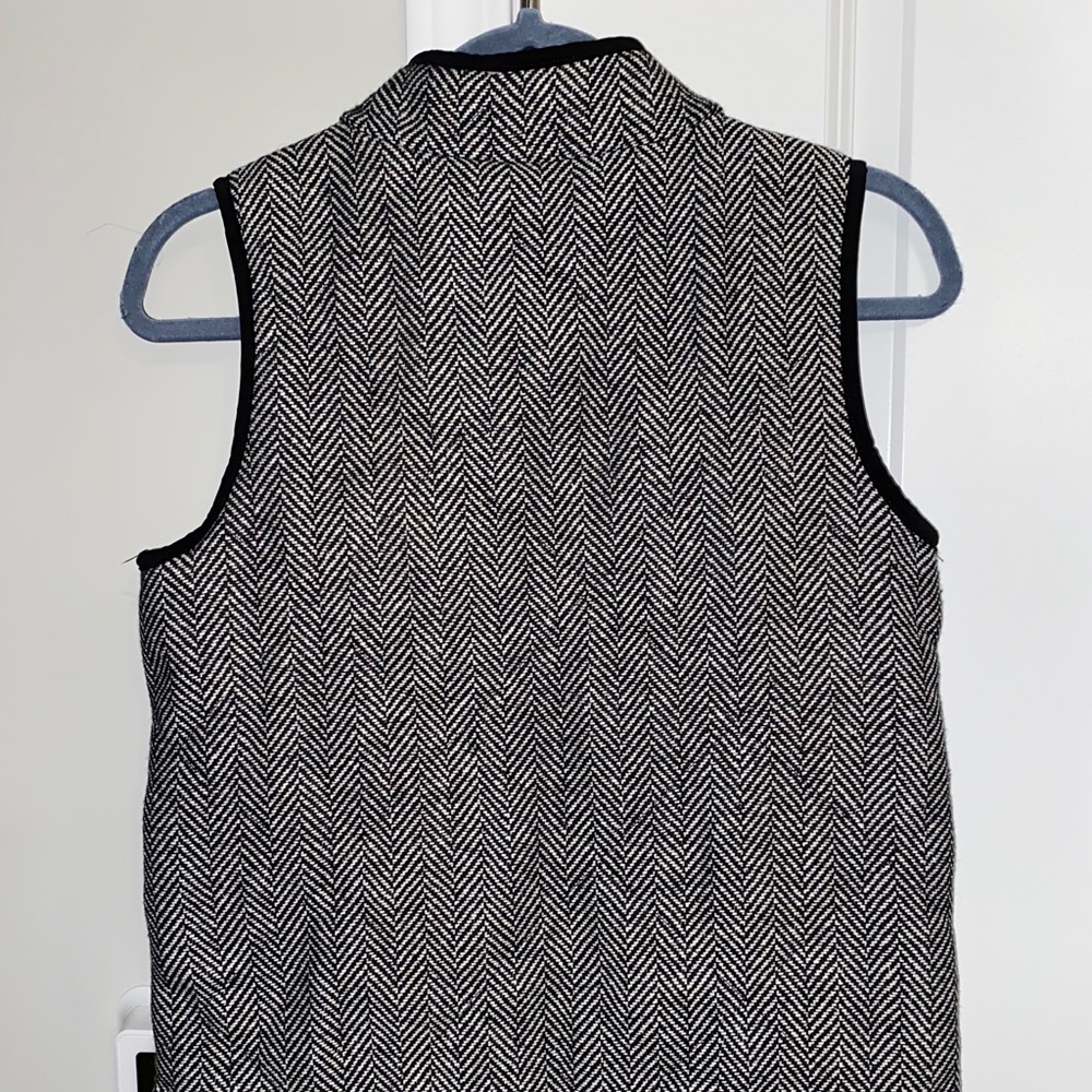 Black herringbone vest